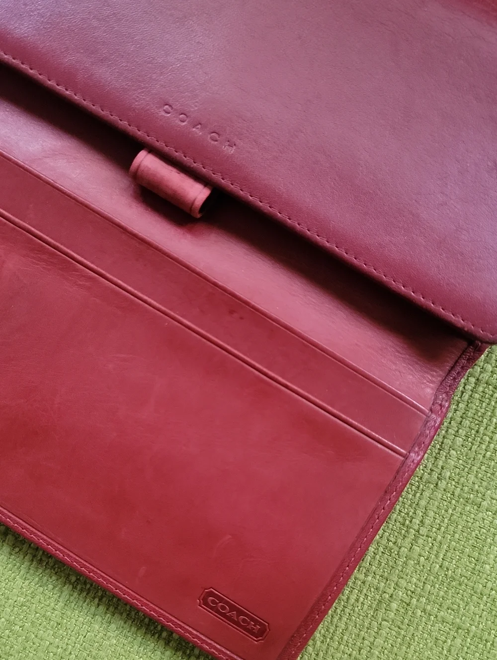 Coach Red Leather Zip Wallet